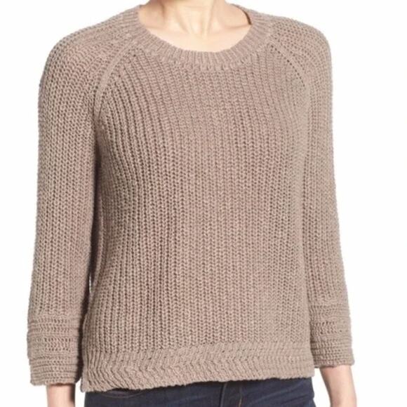 Madewell Coffeehouse Brown Linen Knit Pullover Sweater Women's Size XXS - Picture 1 of 7